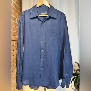 Tricots St. Raphael Linen button down shirt - blue XXL